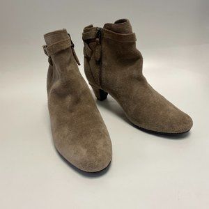 Sam Edelman Women's Brown Suede Leather Maddon Side Zip Booties